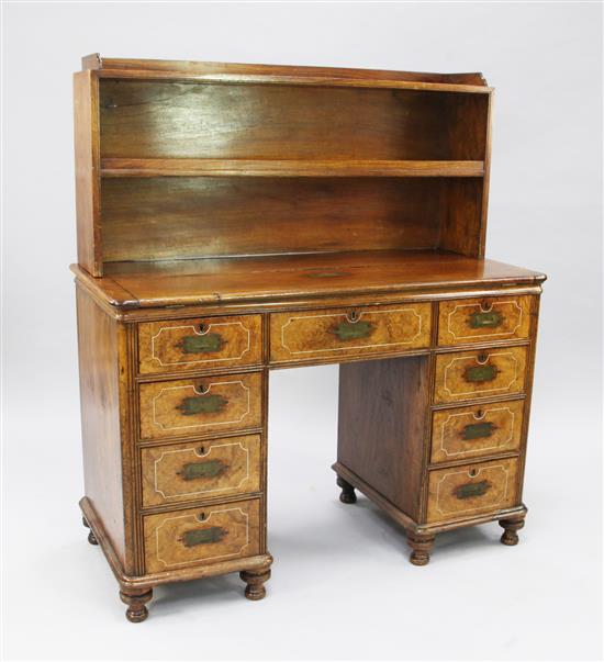 A 19th century Anglo Chinese campaign desk, W.3ft 9in.